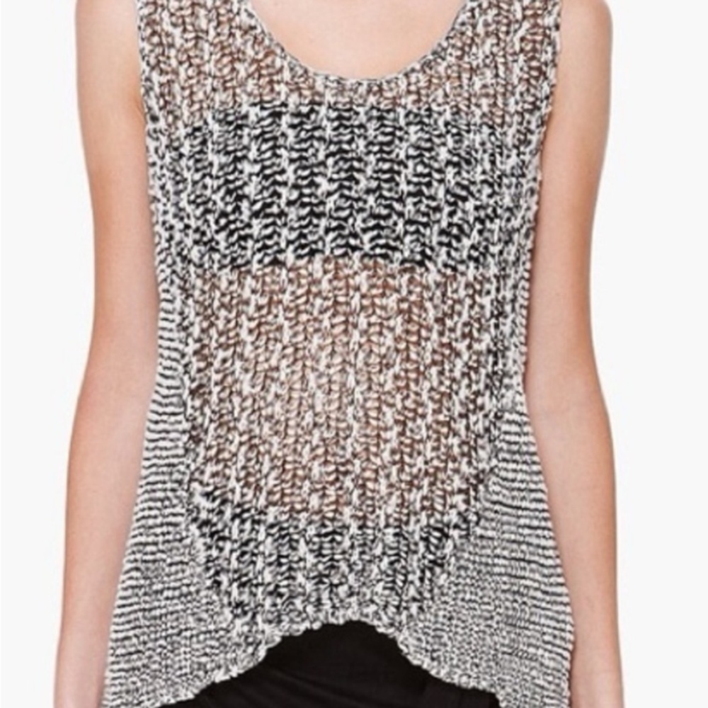 Helmut Lang Black and White Knit Tank Top